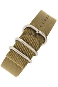 【送料無料】腕時計　スチールリングナイロンヘビーデューティナイロンミリタリーダイブウォッチストラップzulu 5 steelring nylon heavyduty nylon military dive watch strap in sand brown