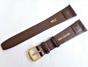 【送料無料】腕時計　ヴィンテージスイスレザーブラウンオープンエンドウォッチストラップvintage swiss 20mm high quality genuine leather brown open end watch strap