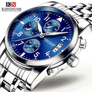 【送料無料】腕時計　ステンレスメンスクォーツウォッチ2019 kingnuos 40mm luxury stainless steel mens quartz watch multiple