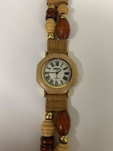 【貨物輸送無料】ウオッチ サソンクォーツwomen’s sasson quartz wooden watch