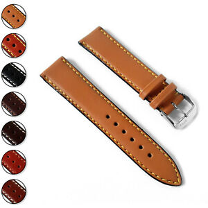 【貨物輸送無料】ウオッチ パッドクラシックジュクテンレザーウォッチストラップslightly padded  classic  genuine juchten leather watch strap  16 18 19 20 22