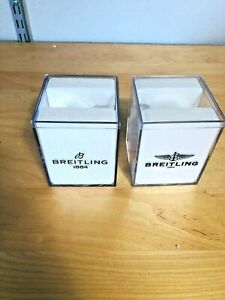 【貨物輸送無料】ウオッチ ブライトリングストレージサービスボックスクリアアクリルロットbreitling storage service or travel box clear acrylic with inside foam lot of 2