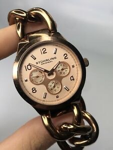 【送料無料】腕時計　スチュリングステンレスローズゴールドウォッチクォーツデーstuhrling women’s stainless steel rose gold watch quartz day date works