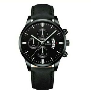 【送料無料】腕時計　シャアームズクォーツリストウォッチレザーストラップshaarms quartz wrist watch leather strap