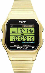 【送料無料】腕時計　メンズデジタルゴールドトーンアラームインディグロクロノtimex t78677, mens digital goldtone expansion watch, alarm, indiglo, chrono