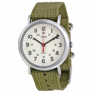 【送料無料】腕時計 メンズウィークエンダーオリーブファブリックウォッチインディグロケースtimex t2n651, mens weekender olive fabric watch, indiglo, 38mm case