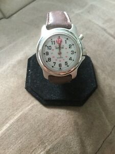【送料無料】腕時計　ジュネーブウォッチメンブラウンワイドレザーステンレスシルバーホワイトクォーツgeneva watch men brown wide leather stainless silver 30m white quartz