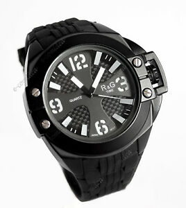 【送料無料】腕時計　オロロジョスポルティボダウオモアルクアルソタイムヌメリグランディネロorologio sportivo da uomo al quarzo ramp;g time su1542 numeri grandi nero