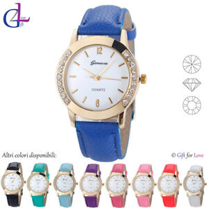 【送料無料】腕時計　オロロジョドナオロスワロフスキーエレメンツオリジナルクリスタリペレレガロorologio donna oro swarovski elements originale g4lov cristalli pelle regalo