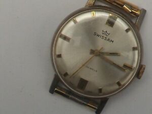 【送料無料】腕時計　ヴィンテージステンレスケースマニュアルスイスアムa vintage gents stainless steel cased manual wind swissam watch working