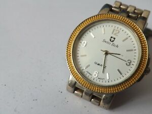 【送料無料】腕時計　ヴィンテージステンレスケースクォーツスイスa vintage gents stainless steel cased quartz swiss tech watch