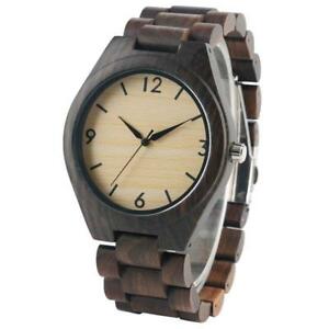 【送料無料】腕時計　メンズダークブラウンウッドウォッチmens dark brown wood watches