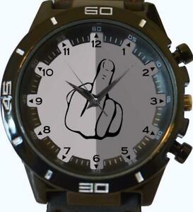 【送料無料】腕時計 ユニークmiddle finger funny rude unique gift wrist watch for men women fast uk seller