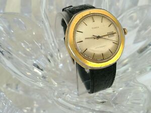 【送料無料】腕時計　ヴィンテージタイムスハンドウィンドメンズゴールドトーンウォッチvintage timex hand wind mens date goldtone watch 816