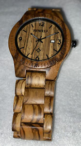 【送料無料】腕時計　メンズウッドウォッチベウェルシマウマウッドmens wood watch bewell zebra wood