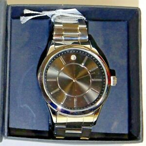 【送料無料】腕時計　メンズスワロフスキークリスタルジュエルクォーツステンレスmens wristwatch swarovski crystal jeweled quartz stainless in box