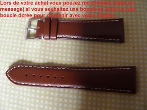 【送料無料】腕時計　ブレスレットキュードヴォーボックスマロンゴールドクチュールブランシュコテブークル22 mm bracelet cuir de veau box marron gold couture blanche 18 mm cote boucle 21,456円