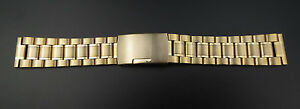 【送料無料】腕時計　ソリッドリンクブレスレットゴールドトーンストレートエンド solid link 22 mm watch bracelet gold tone with straight ends
