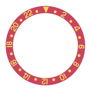 【送料無料】腕時計　ベゼルフォントreplacement bezel insert red with gold font for watch 3770mm x 3070mm