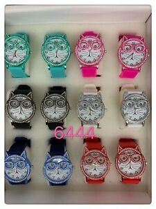 【送料無料】腕時計　クリスタルアクセントミックスカラーウォッチロット lot of 12 pc cute womens crystal accents mix color watch