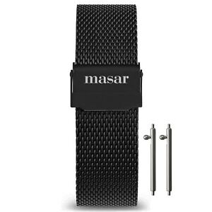 【送料無料】腕時計　マサールリベレーションラピッドブレスレットドモントルアンルミラネーズノワールmasar 16 a 22mm liberation rapide bracelets de montre en maille milanaise noir