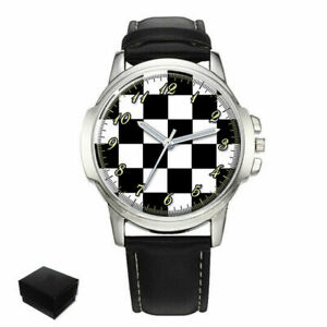 【送料無料】腕時計　フリーメーソンチェックカーペットフロアメンズmasonic chequered carpet floor gents mens wrist watch gift engraving