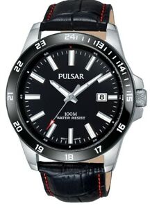 【送料無料】腕時計　パルサーゲンツレザーストラップpulsar gents leather strap date watch ps9463x1 pnp