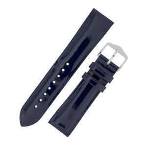 【送料無料】腕時計　ディアディーバレディースシャイニーラッカーフレザーウォッチストラップhirsch diva ladies shiny lacquered calf leather watch strap in blue gloss 16,086円