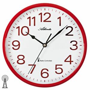 【送料無料】腕時計　アトランタウォールクロックラジオラジオウォールクロックアナログラウンドatlanta 43781 wanduhr funk funkwanduhr analog rot weis rund