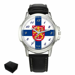 【送料無料】腕時計　フィンランドコートオブアームズメンズクリスマスfinland suomi flag coat of arms gents mens wrist watch christmas gift engraving