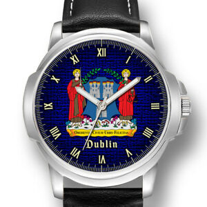 【送料無料】腕時計　ダブリンコートオブアームズアイルランドクリスマスdublin coat of arms ireland gents mens wrist watch christmas day gift engraving