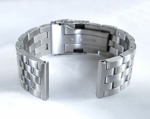 【送料無料】腕時計　ストレートエンドブラシドエンジニアウォッチブレスレットソリッドステンレススチール22mm strait straight end brushed engineer watch bracelet, solid stainless steel