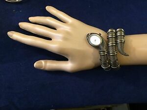【送料無料】腕時計　ケネスレーンコイルテクスチャスネークパイソンブレスレットバッテリーkenneth j lane kjl coiled textured snake python bracelet watch battery