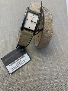 【送料無料】腕時計　レベッカミンコフモーメントスネークプリントレザーラップウォッチrebecca mink moment snake print leather wrap watch