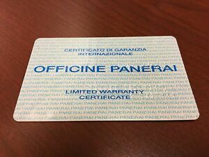 【送料無料】腕時計　ィチーネパネライカードスタンプ~very rare~ icine panerai warranty card stamped and dated