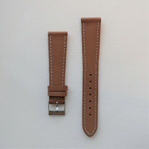 【送料無料】腕時計　ブラウンテクスチャレザーウォッチストラップ18mm brown textured leather watch strap