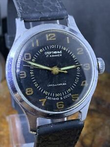 【送料無料】腕時計　ポルジョートスポルトヴィニーヴィンテージスポーツストップセカンドサービスpoljot sportivnie vintage wrist watch sport 17j stop second ussr serviced 1483
