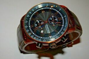 【送料無料】腕時計　グランドジュールオールステンレススチールメンズクロノグラフウォッチレザーgrand jour all stainless steel mens 100m wr chronograph watch leather hl0l