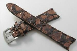 【送料無料】腕時計　ブラウンアラピマレザーウォッチストラップgenuine handmade brown arapaima leather watch strap made in usa