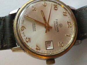 【貨物輸送無料】ウオッチ ヴィンテージステンレスケースハノワーa vintage gents stainless steel cased hanower automatic 25 jewel watch