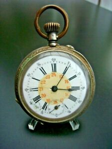 【送料無料】腕時計　シルバーポケットウォッチシリンダーsilberne800 taschenuhr zylinderwerk 10 steine um 1900｜hokushin