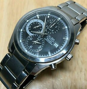 【貨物輸送無料】ウオッチ スチールアナログクォーツクロノグラフウォッチバットalba ym92x128 men 50m steel analog quartz chronograph watch hours~date~ batt