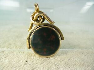 【送料無料】腕時計　ビクトリアゴールドメッキブラッドストーンスイベルフォブearly victorian c1840 gold plated bloodstone swivel fob