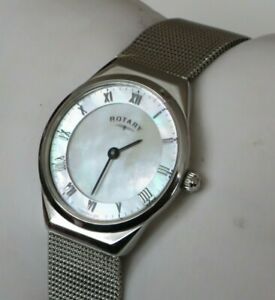【送料無料】腕時計　レディースロータリースチールマザーオブパールメッシュブレスレットウォッチladies rotary steel mother of pearl mesh bracelet watch lb0260941