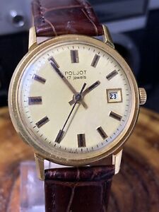 【送料無料】腕時計　ポルジョットメスゴールドメッキカレンダーオリジナルpoljot 17j mes wrist watch au20 gold plated calendar 1970s 1mchz original 1078