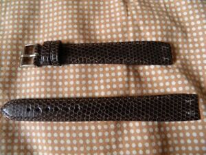 【送料無料】腕時計　トップクアリブレスレットレザードテーブルジャワマロンアンセススー16 mm top qualite bracelet lezard veritable java marron pour anses fixes soudees