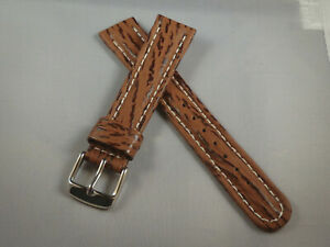 【送料無料】腕時計　シャークスキンウォッチストラップピーカンブラウンsharkskin watch strap w ss tang pecan brown 18mm