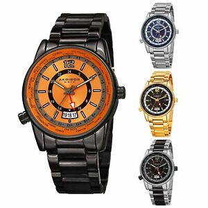 【送料無料】腕時計　メンズアクリボスクォーツステンレススチールブレスレットワmens akribos xxiv ak1021 quartz gmt multifunction stainless steel bracelet wa 16,786円