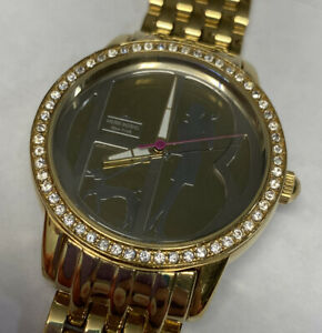 【送料無料】腕時計　アンリベンデルゴールドトーンウォッチスパークルストーンベゼルバッテリーニースwomens henri bendel gold tone watch sparkle stone bezel battery nice｜hokushin