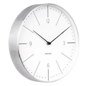 【送料無料】腕時計　カールソンウォールクロックノルマンスチールブラシホワイトkarlsson wanduhr normann o 27,5 cm rund stahl geburstet weis｜hokushin 18,235円